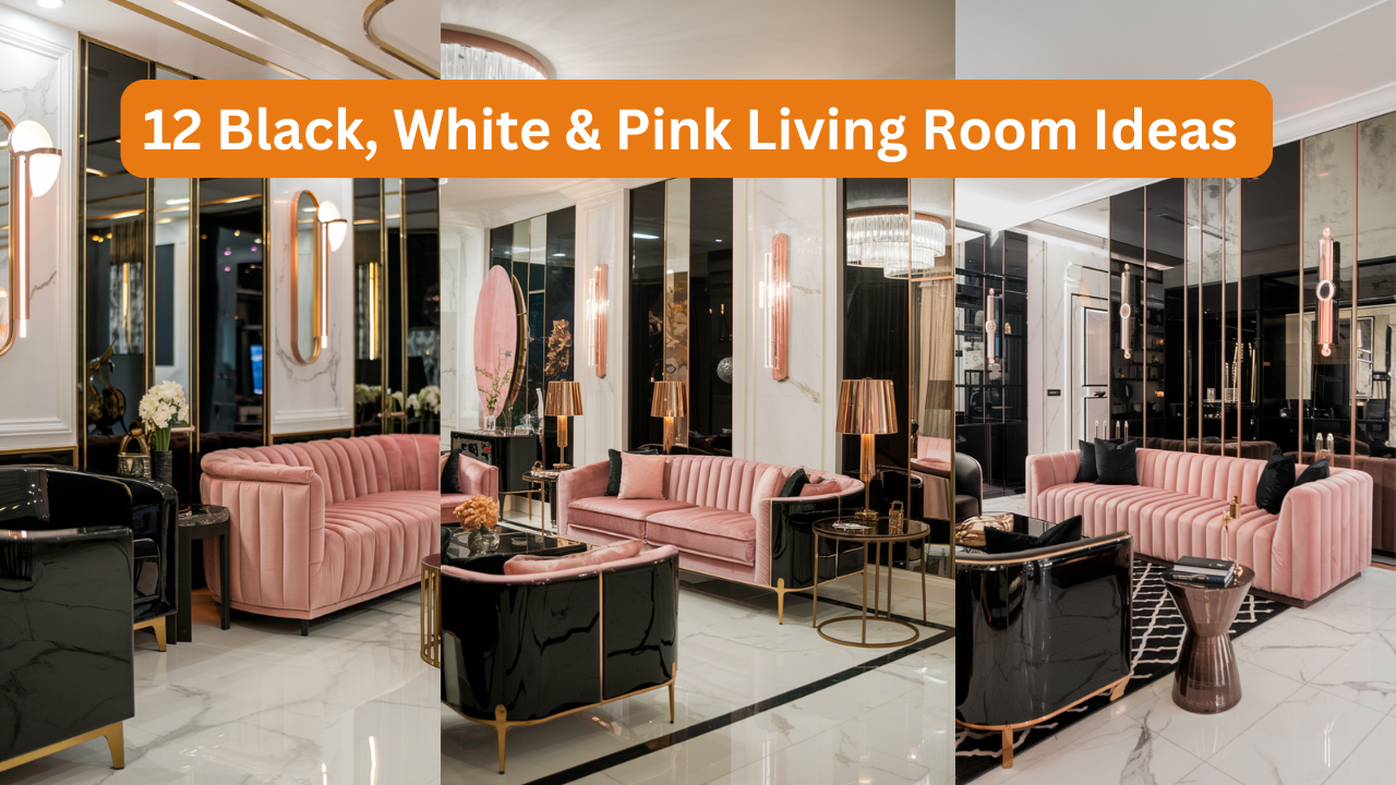 12 Stunning Black,White & Pink Living room ideas Obyorijiblog