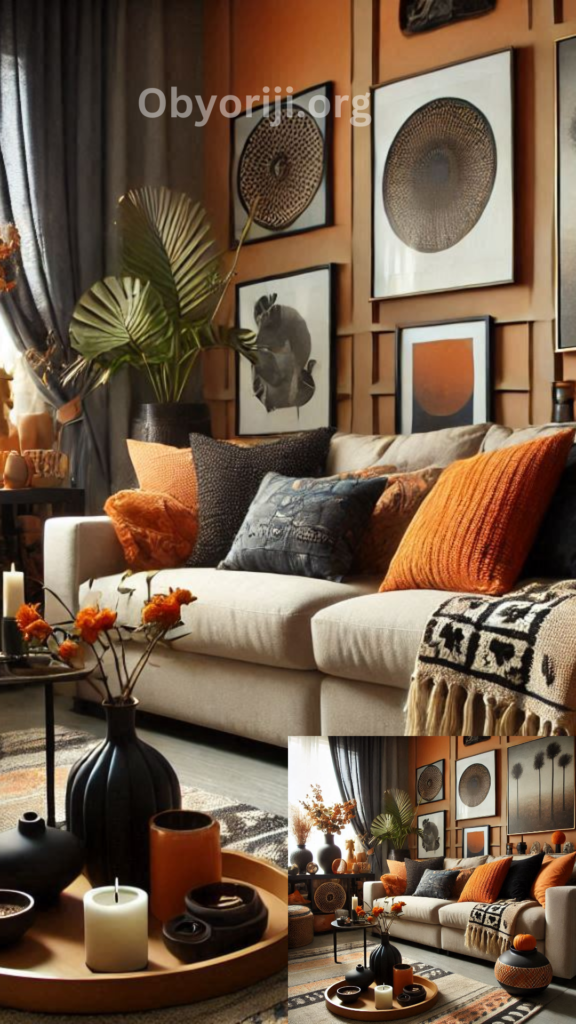 7 Orange and Black Bedroom Dècor Idea