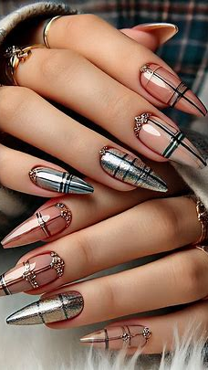 13 plaid nail ideas for New year