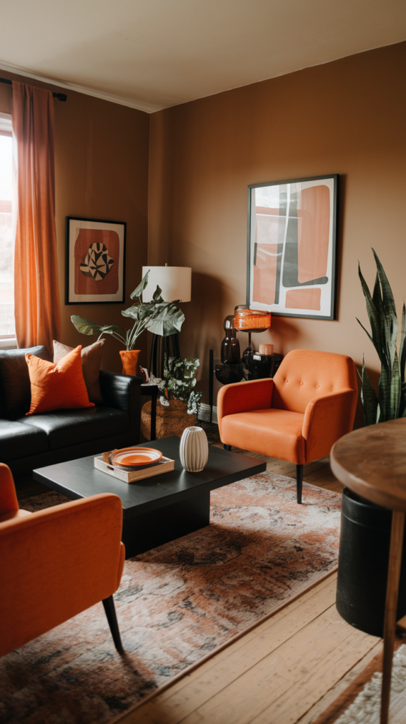 7 Orange and Black Living Room Décor Ideas