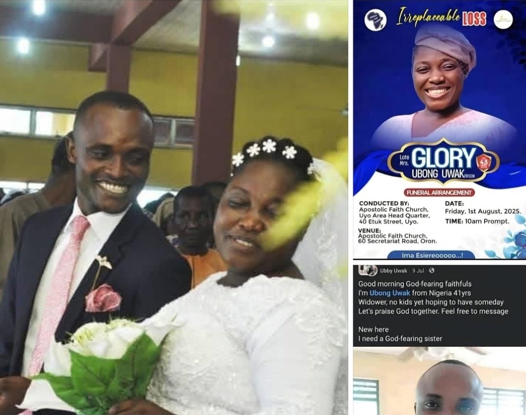 Man searches for late wife's replacement on Facebook before her burial.