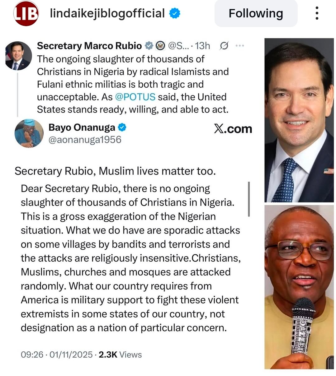 Reactions Soar As Donald Trump Threatens Nigerian due to  killing of Christians