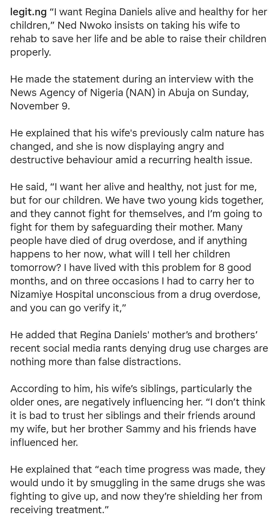 Regina Daniel's Mum Personally handed her To Me - Ned Nwoko